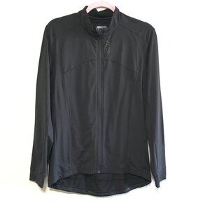 NSR Riding Mens L Core Thermo LS Jersey Zip-Up Jacket Back Pockets Black